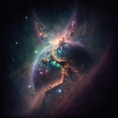 Obraz na płótnie Canvas Earth And The Galaxy