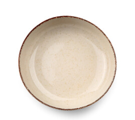 Empty ceramic bowl isolated on white background