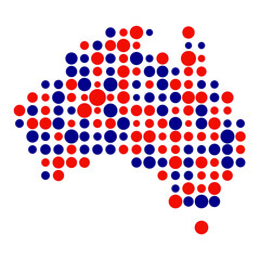 Australia Silhouette Pixelated pattern map illustration