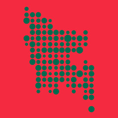 Bangladesh Silhouette Pixelated pattern map illustration