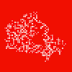 Canada Silhouette Pixelated pattern map illustration