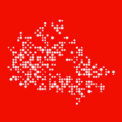 Canada Silhouette Pixelated pattern map illustration