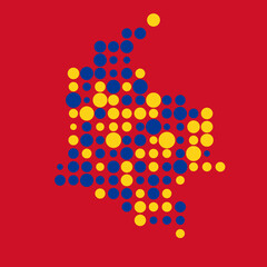 Colombia Silhouette Pixelated pattern map illustration