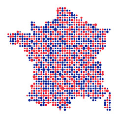 Fototapeta premium France Silhouette Pixelated pattern map illustration