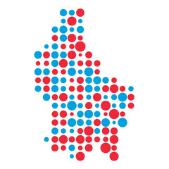 Luxembourg Silhouette Pixelated pattern map illustration