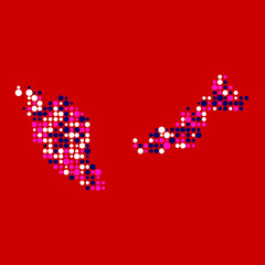 Malaysia Silhouette Pixelated pattern map illustration