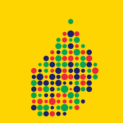 Mauritius Silhouette Pixelated pattern map illustration