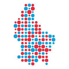 Luxembourg Silhouette Pixelated pattern map illustration