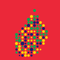 Mauritius Silhouette Pixelated pattern map illustration