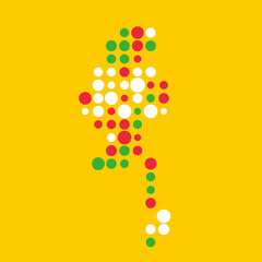 Myanmar Silhouette Pixelated pattern map illustration
