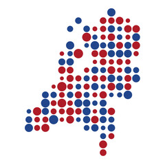 Netherlands Silhouette Pixelated pattern map illustration