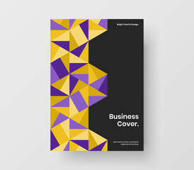 Amazing cover vector design layout. Colorful geometric hexagons flyer illustration.