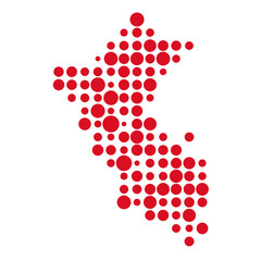 Peru Silhouette Pixelated pattern map illustration
