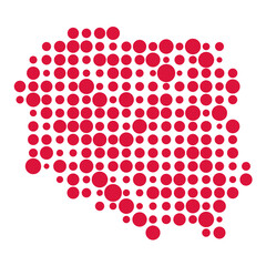 Poland Silhouette Pixelated pattern map illustration