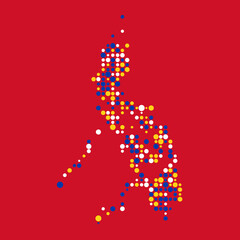 Philippines Silhouette Pixelated pattern map illustration