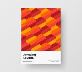 Minimalistic pamphlet vector design layout. Amazing mosaic pattern leaflet concept.