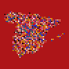Spain Silhouette Pixelated pattern map illustration