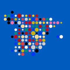Spain Silhouette Pixelated pattern map illustration