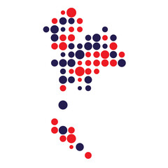 Thailand Silhouette Pixelated pattern map illustration