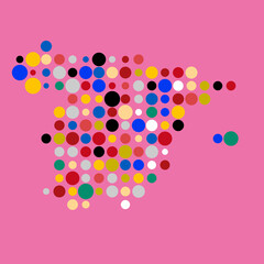 Spain Silhouette Pixelated pattern map illustration