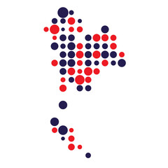 Thailand Silhouette Pixelated pattern map illustration