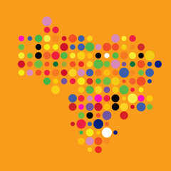 Venezuela Silhouette Pixelated pattern map illustration