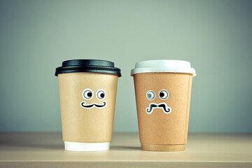 Take away coffee cup characters