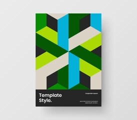 Simple cover A4 vector design layout. Creative mosaic pattern corporate brochure template.