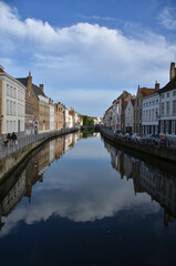 Canal view with sky reflections in Brugge