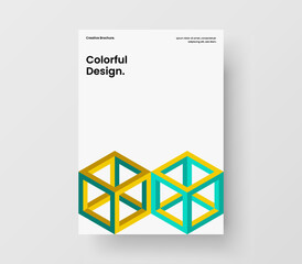 Multicolored cover vector design layout. Simple mosaic shapes leaflet concept.