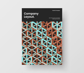 Minimalistic geometric tiles company cover template. Modern leaflet vector design layout.