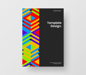 Premium geometric hexagons pamphlet concept. Multicolored postcard A4 design vector template.