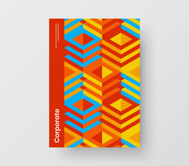 Simple geometric tiles brochure concept. Original placard A4 design vector layout.