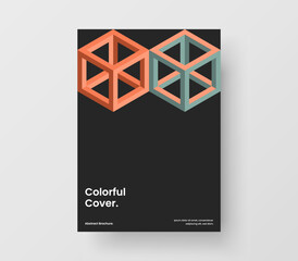 Fresh book cover A4 vector design illustration. Multicolored mosaic pattern flyer concept.