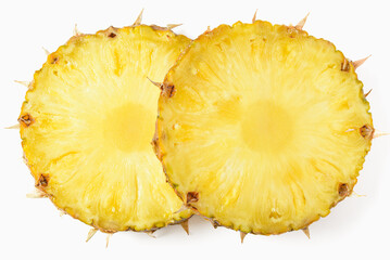 Pineapple slices isolated on white 