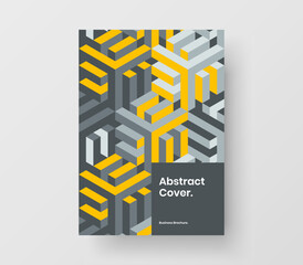 Multicolored geometric hexagons annual report concept. Abstract corporate identity A4 vector design layout.