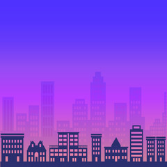 Fototapeta na wymiar Silhoete city icon. Cityscape background vector ilustration.