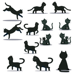 黒猫の色々な動きの可愛いポーズ集