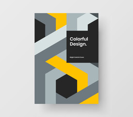 Modern geometric shapes front page template. Creative catalog cover A4 vector design concept.