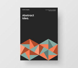 Minimalistic geometric hexagons journal cover concept. Trendy corporate identity vector design layout.