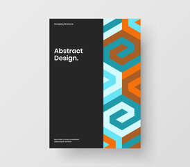 Abstract corporate identity design vector layout. Modern mosaic hexagons booklet template.