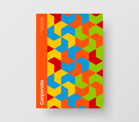 Modern cover vector design illustration. Simple geometric hexagons company brochure template.