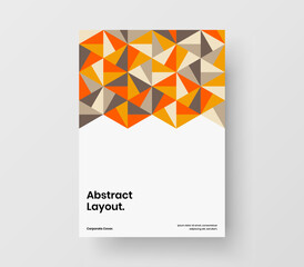Amazing catalog cover vector design concept. Clean mosaic shapes brochure template.