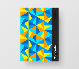 Colorful geometric pattern flyer concept. Simple poster A4 design vector illustration.