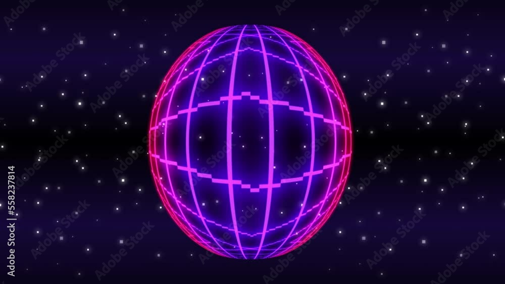 Poster animated retro background. motion design. synthwave. pixel art 8bit vector video game