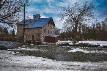 Rural winter landscapes and scenics from Ontario Canada near Kingston Ontario.  Featuring long exposures, farms and old barns with stunning moody skies - 558239463