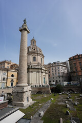 Obraz premium Trajan's Column in central Rome, Italy