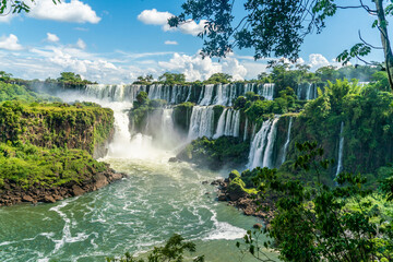 Part of The Iguazu Falls seen from the Argentinian National Park - Powered by Adobe