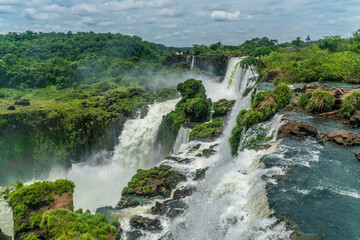 Fototapeta na wymiar Part of The Iguazu Falls seen from the Argentinian National Park
