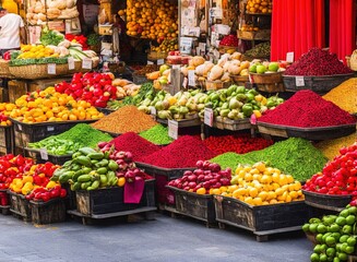Fototapeta na wymiar different vegetables in the market